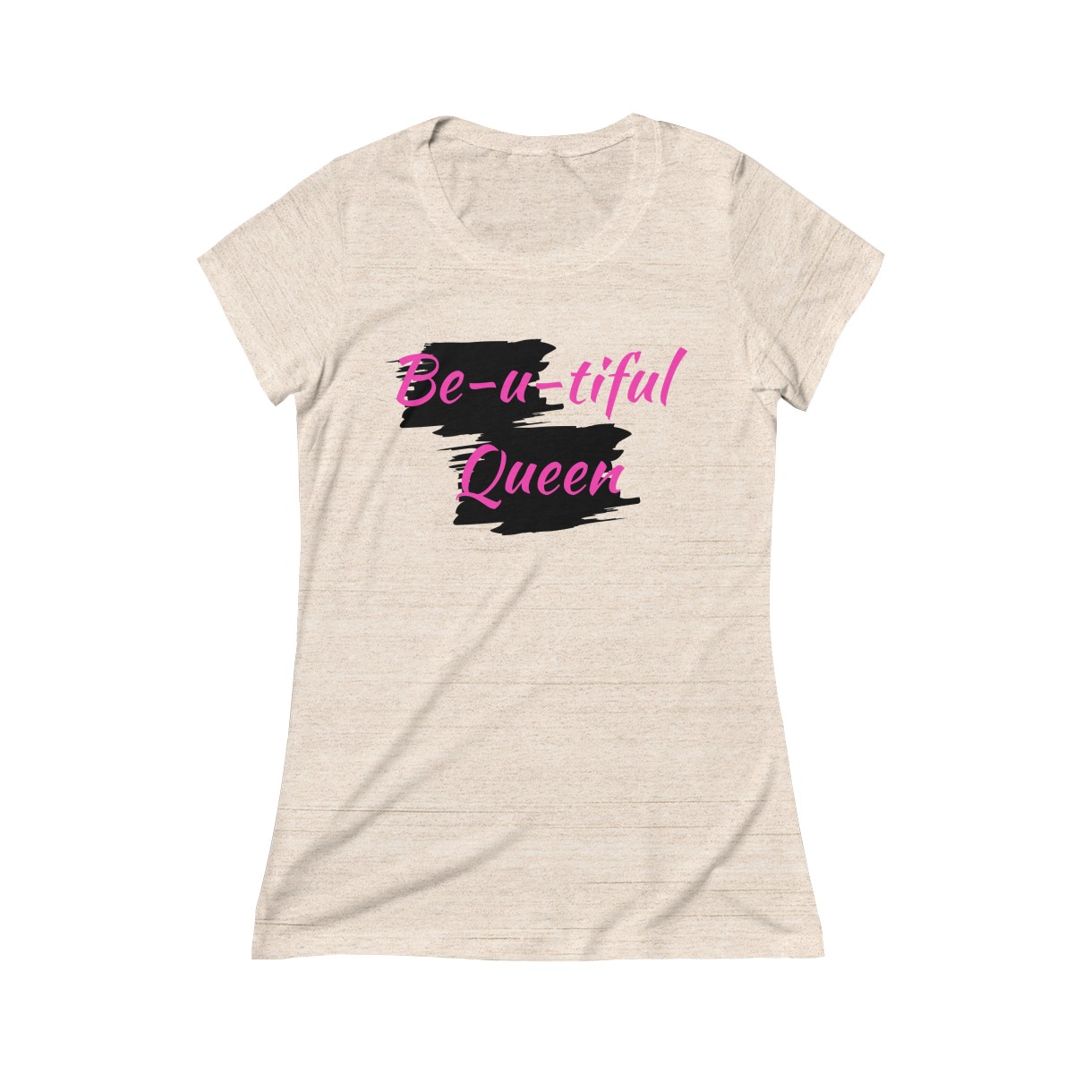 Be-u-tiful Triblend Tee (Pink Letters) - Image 3