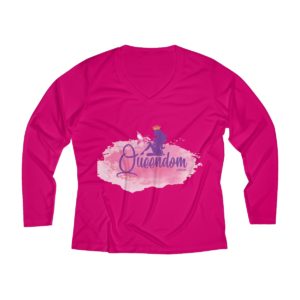 Long Sleeve V-neck Queendom Tee %100 polyester