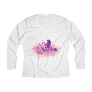 Long Sleeve V-neck Queendom Tee %100 polyester