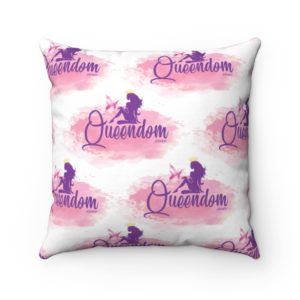 White Queendom Polyester Square Pillow