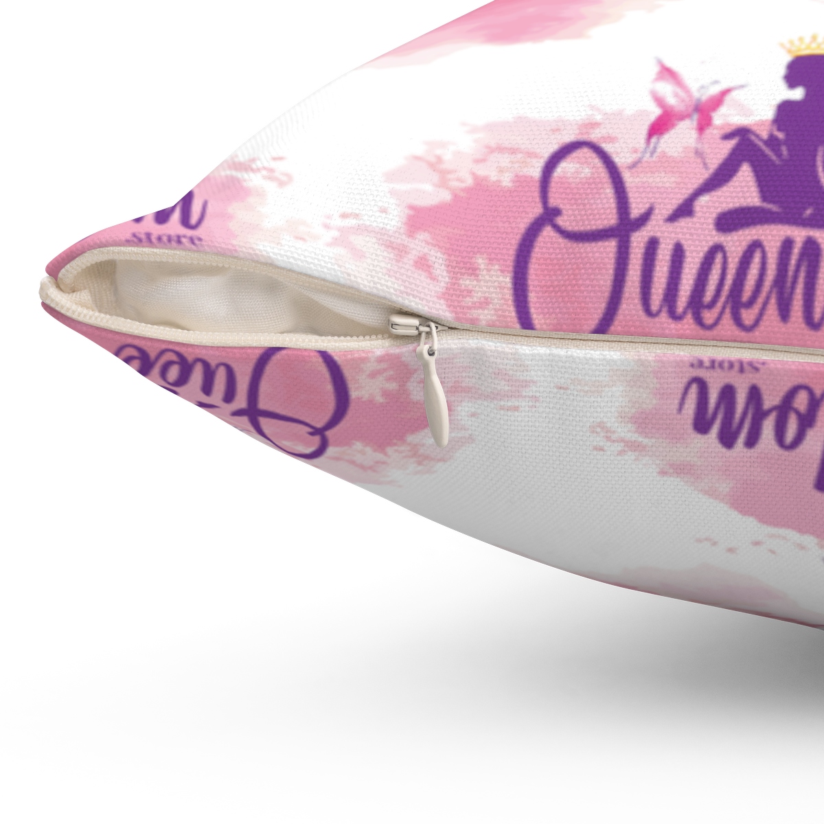 White Queendom Polyester Square Pillow - Image 3