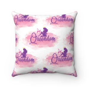White Queendom Polyester Square Pillow