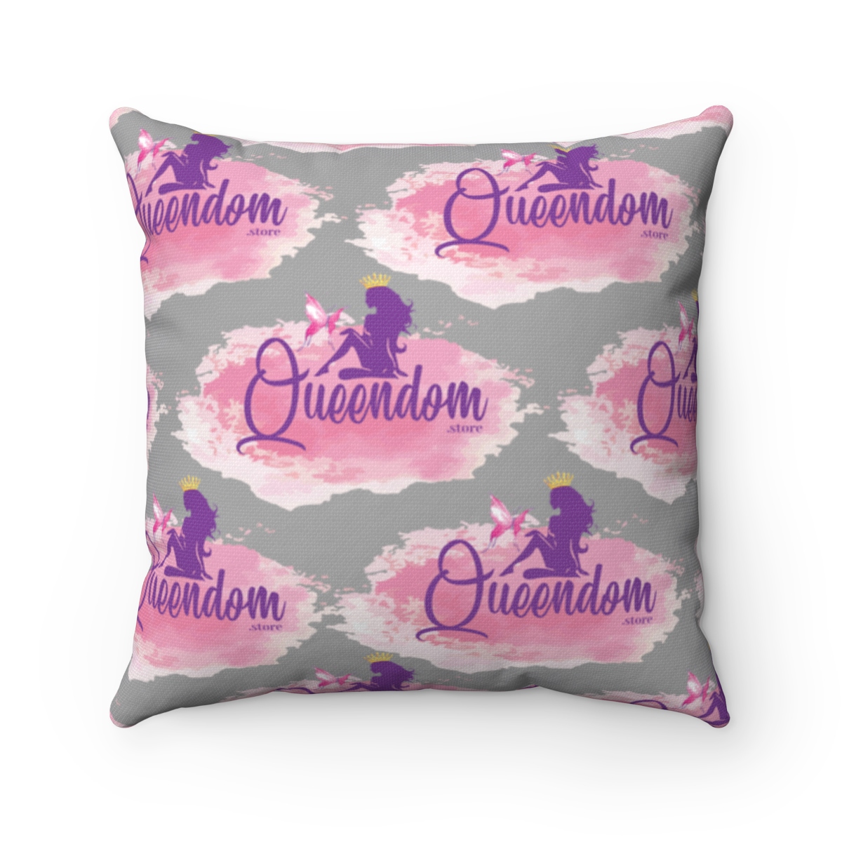 Gray Queendom Polyester Square Pillow - Image 2