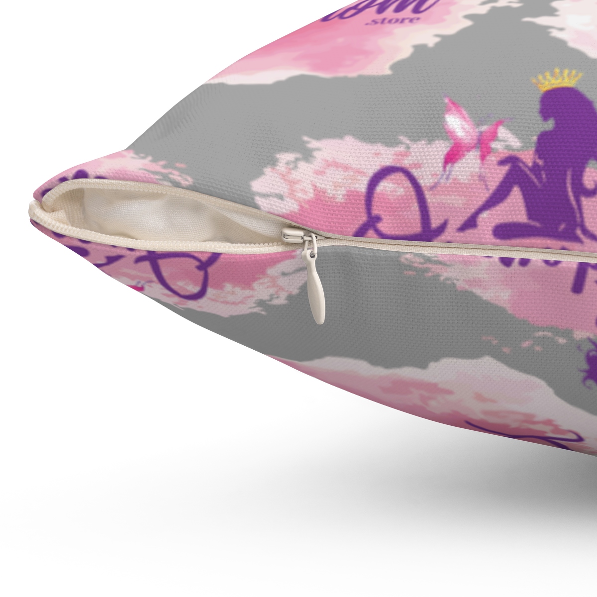 Gray Queendom Polyester Square Pillow - Image 3